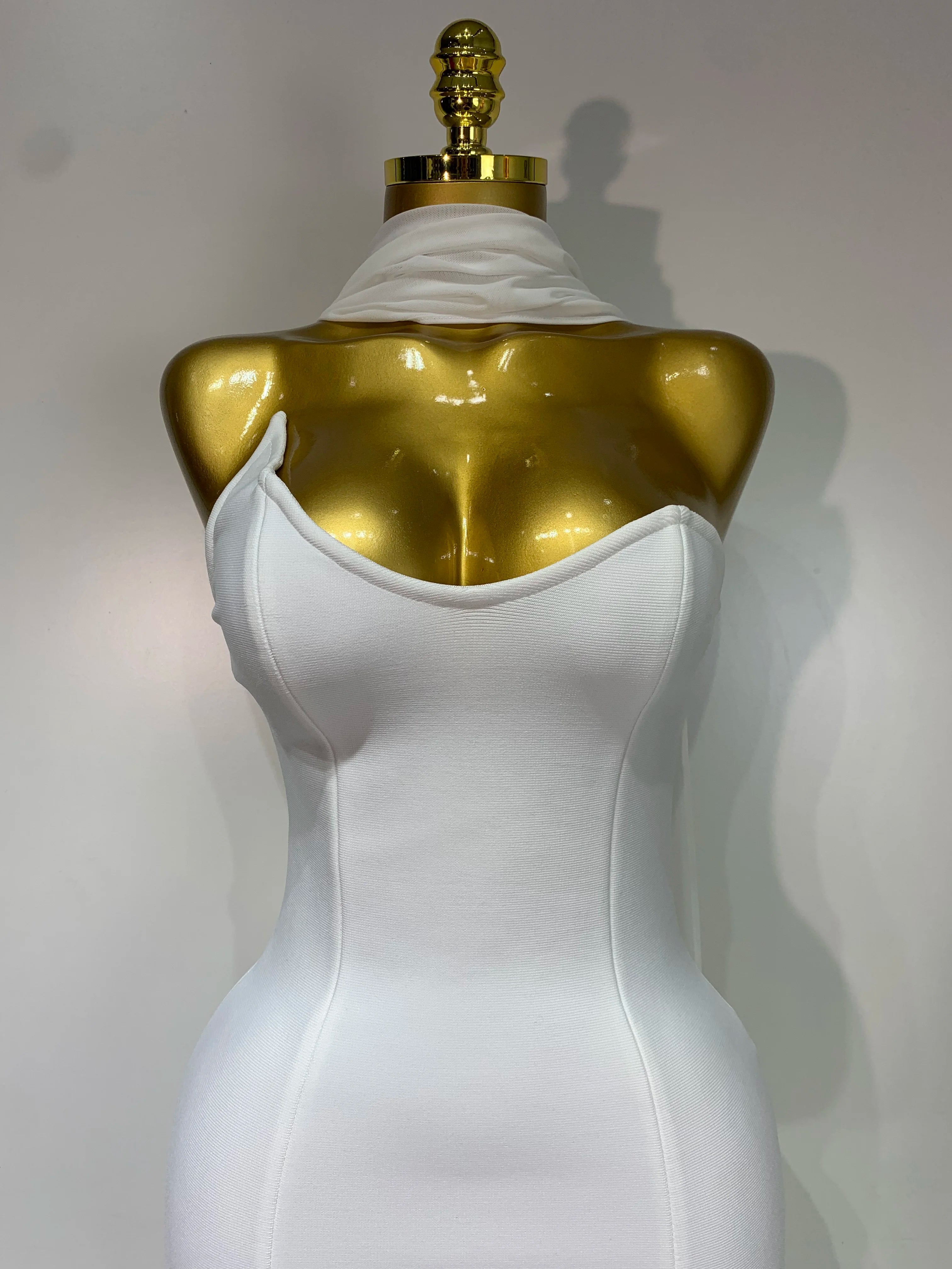 Women Sexy Strapless Mesh Patchwork Bandage Long Dress With Scarf 2025 Elegant Backless Maxi Dresses Celebrity Club Party Outfit