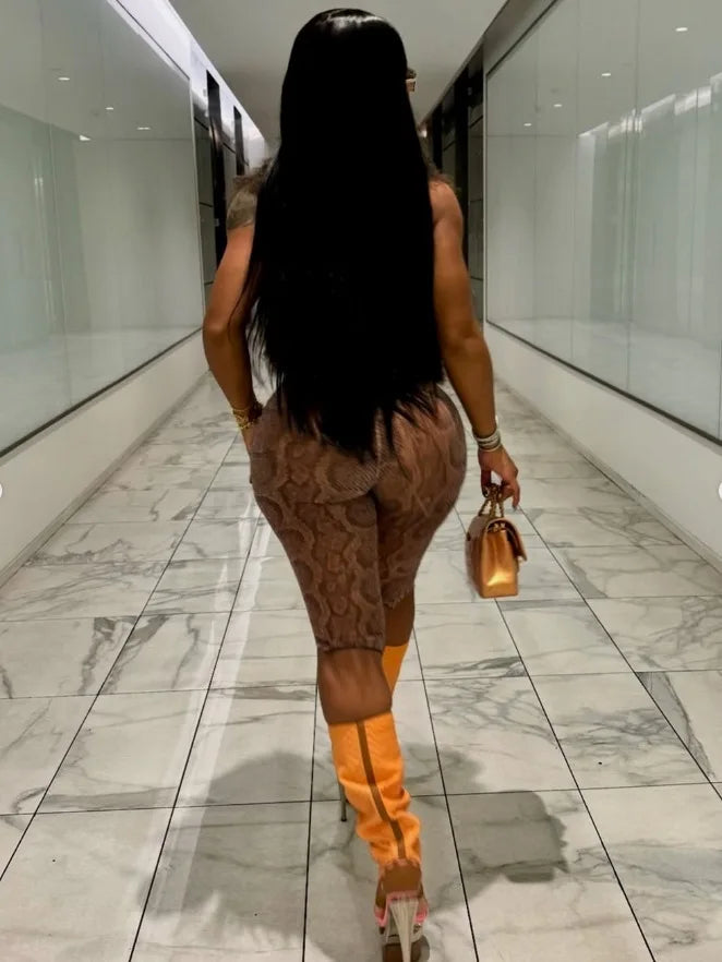 Women Fashion Sexy Party Clubwear Mesh See Though Pants Capris 2025 Summer Leopard Print Leggings Street Trousers