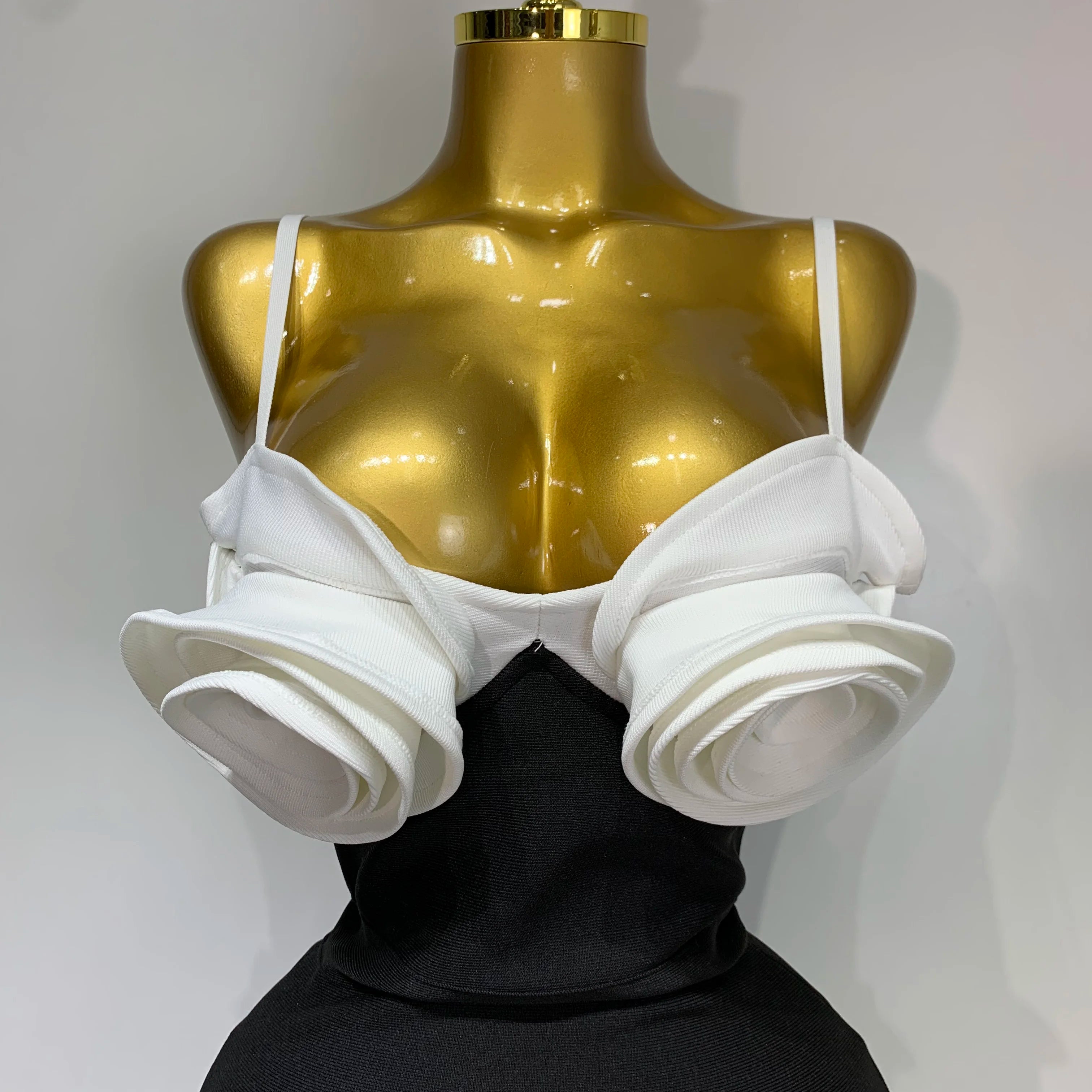 Women Celebrity Sexy Sleeveless 3D Flower Patchwork Mini Bodycon Bandage Dress Elegant Evening Club Party Birthday Dress