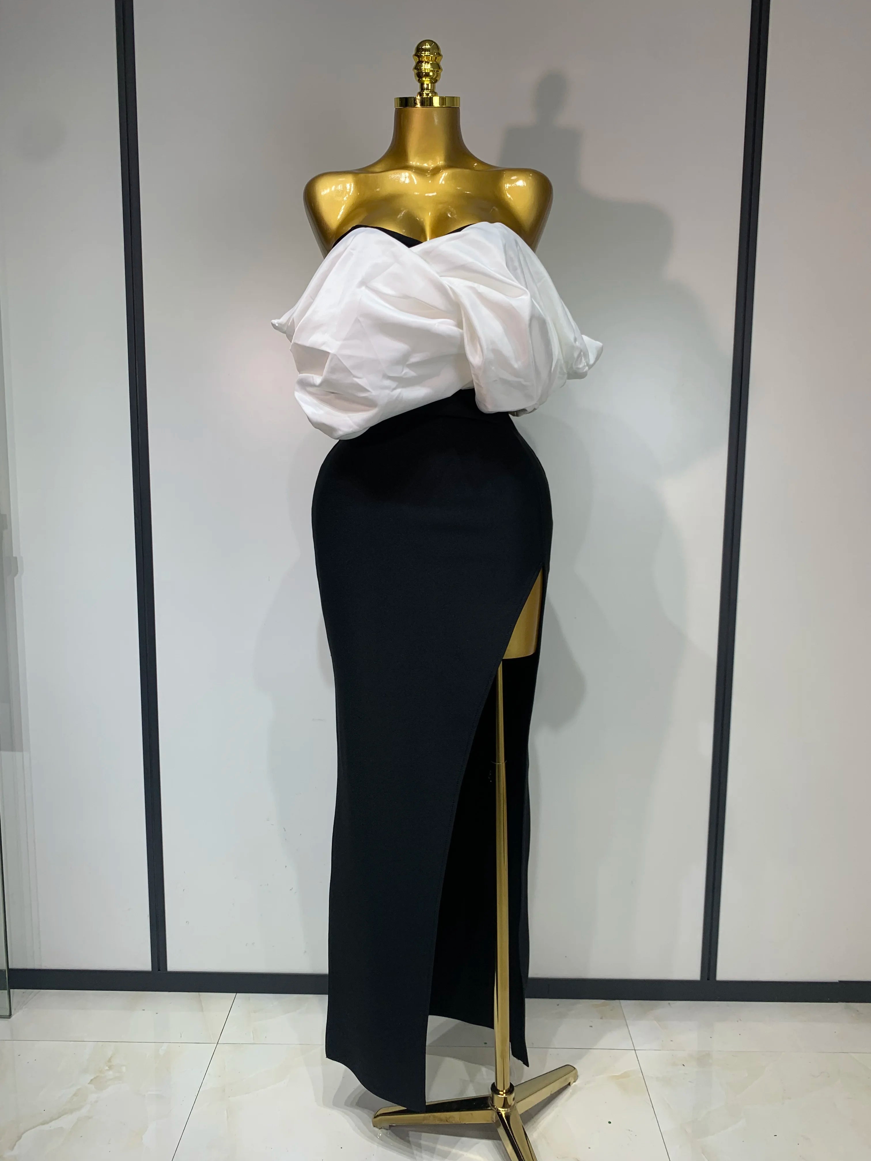 Women Sexy Off Shoulder Satin Patchwork Ruched Bodycon Bandage Dress Elegant wedding Guest Dress Evening Party Birthday Dress WHITE