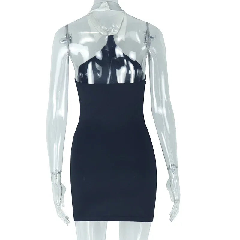 Women Sleeveless Off Shoulder Mini Dress 2025 Summer Backless Sexy Birthday Evening Night Party Vestidos Dresses