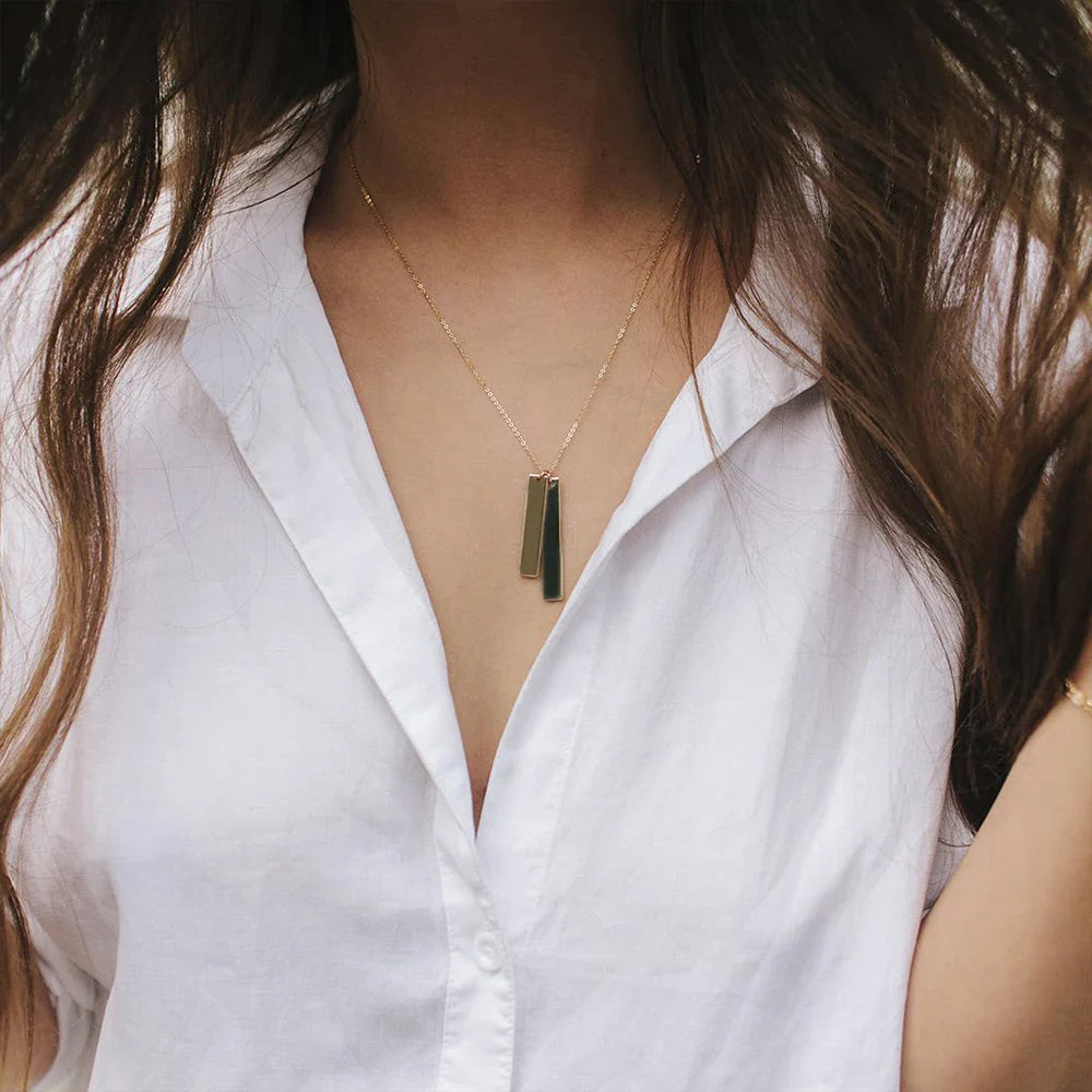 eManco 10PCS Stainless Steel Gold Color New Fashion Necklace Pendants Short Long Statement Women Minimalist Colar Gift Jewelry