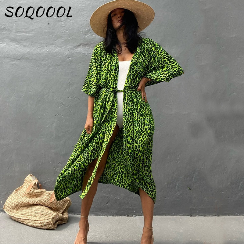 Sexy Bikini Cover-ups Summer Beach Pareo Stripes Loose Kimono Swimsuit Dress Beachwear Boho Bathing Suit Cover Up