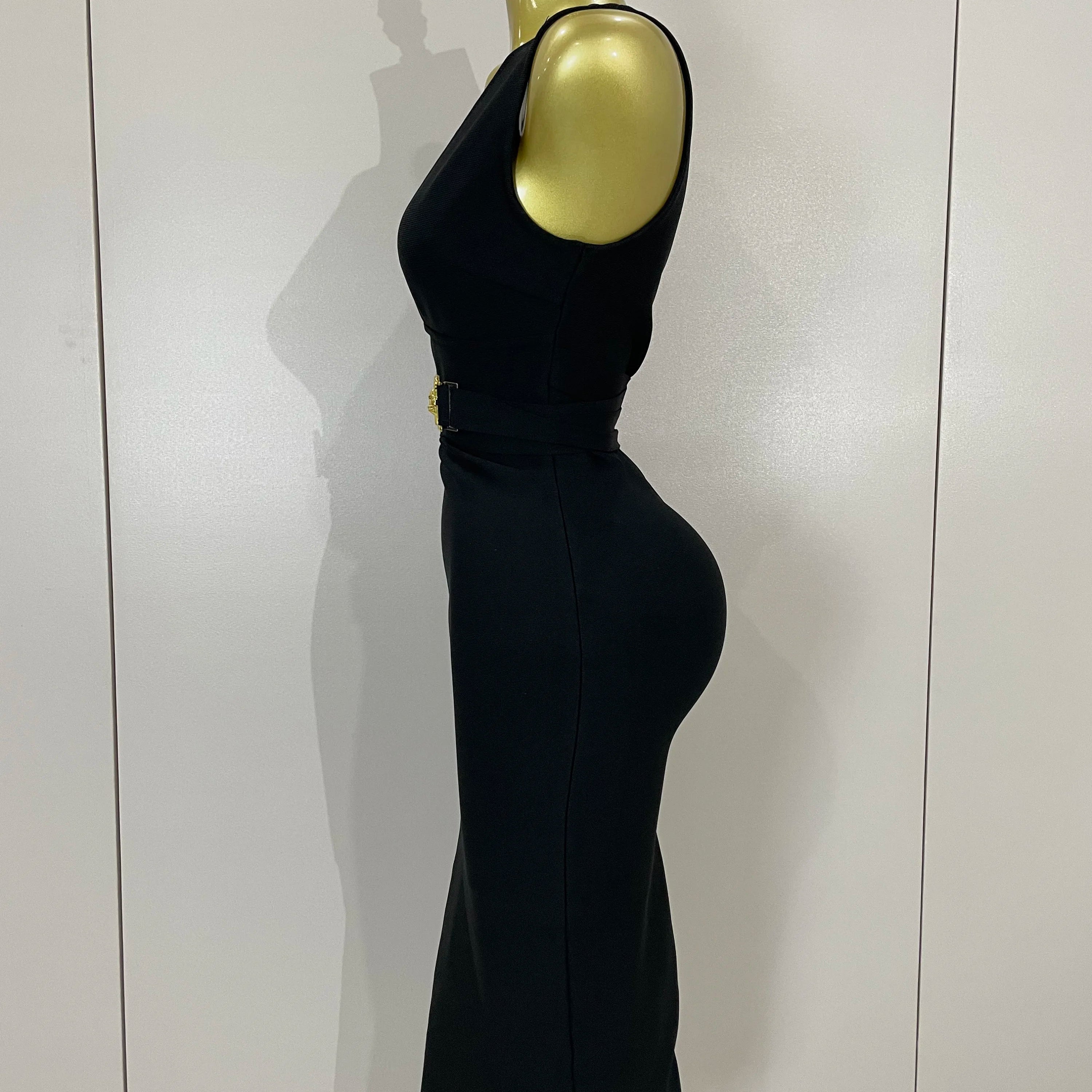 Women Elegance Sexy V-Neck Sleeveless Bodycon Bandage Dress Nightclub Party Evening Dress High Quality Luxury Birthday Dresses