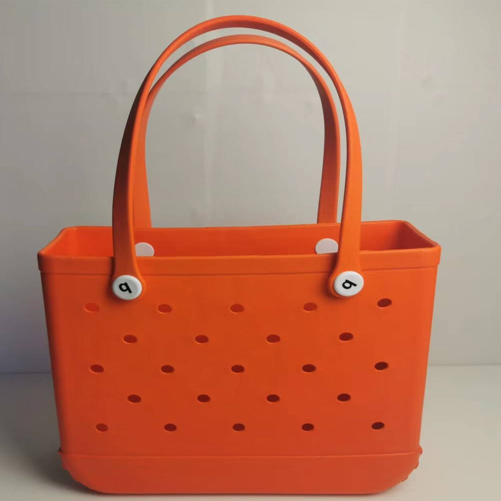 Rubber Beach Bags Waterproof Sandproof Large Size Outdoor EVA Portable Travel Bags Washable Tote Bag For Beach Sports Market Orange