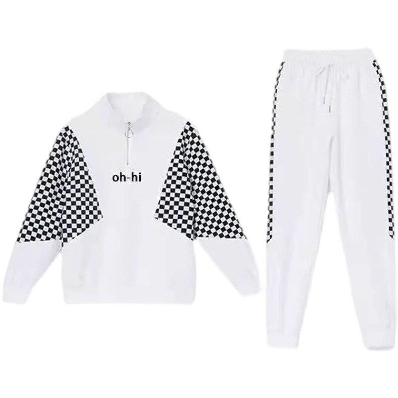 Women Clothing Set Long Sleeve Autumn Winter Sweatshirt+Pants 2Pcs Suit Casual Sportswear Letter Female Fashion Streetwear