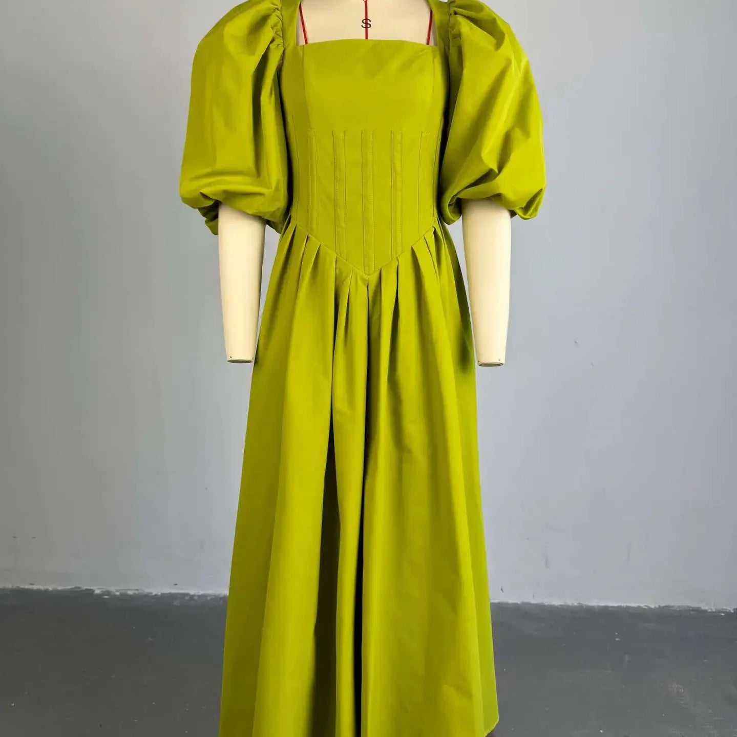 Women Long Lantern Sleeve Square Collar Big Swing Long Maxi Dress 2024 Fall Birthday Sexy Party Evening Dresses Vestidos