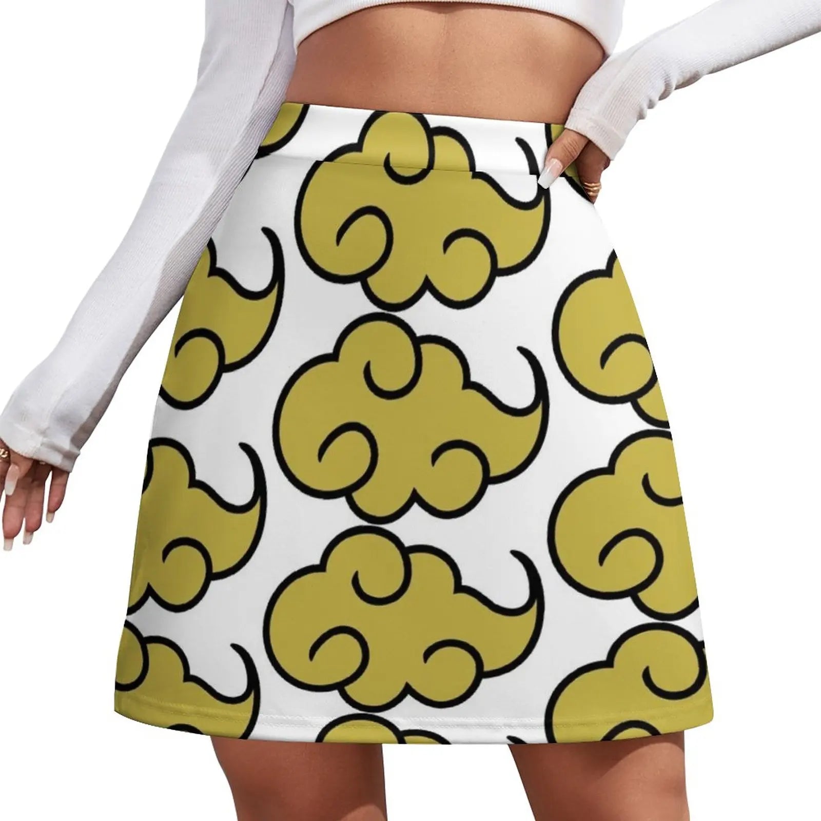 Flying Nimbus Mini Skirt luxury clothes women Women's summer skirts Clothes for summer White