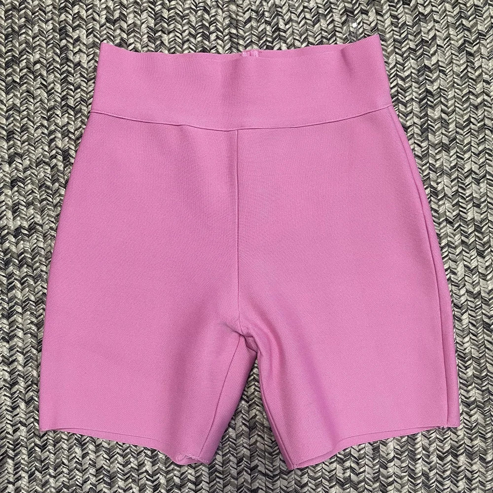 Women Sports Outfit Female Yoga Gym Fitness Black Gray White Running Rayon Bandage Shorts Pants Pink