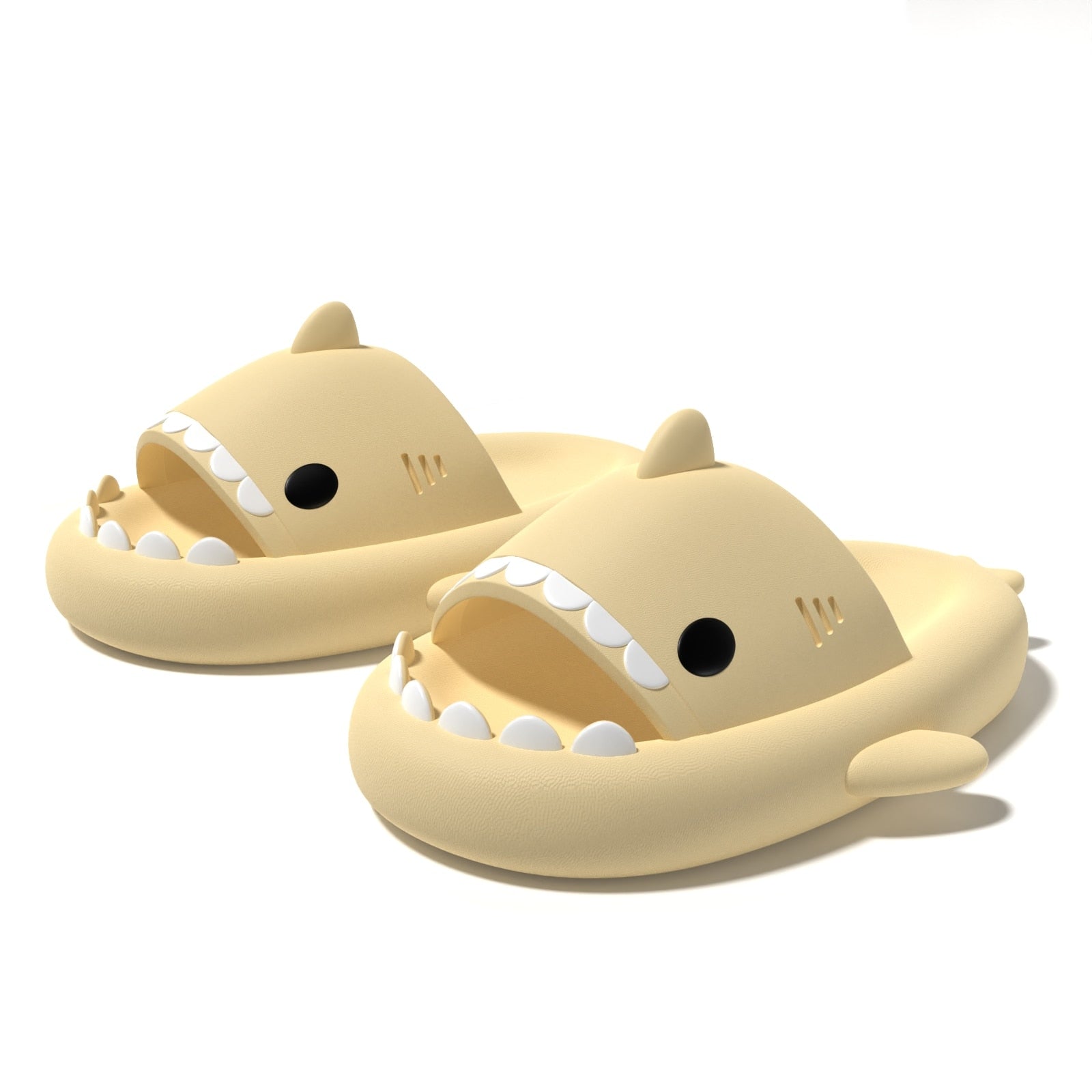 Shark Slippers Soft Beach Cloud Platform Women Indoor Bathroom Slides Summer Mules Outside EVA Men Shoes Lightyellow