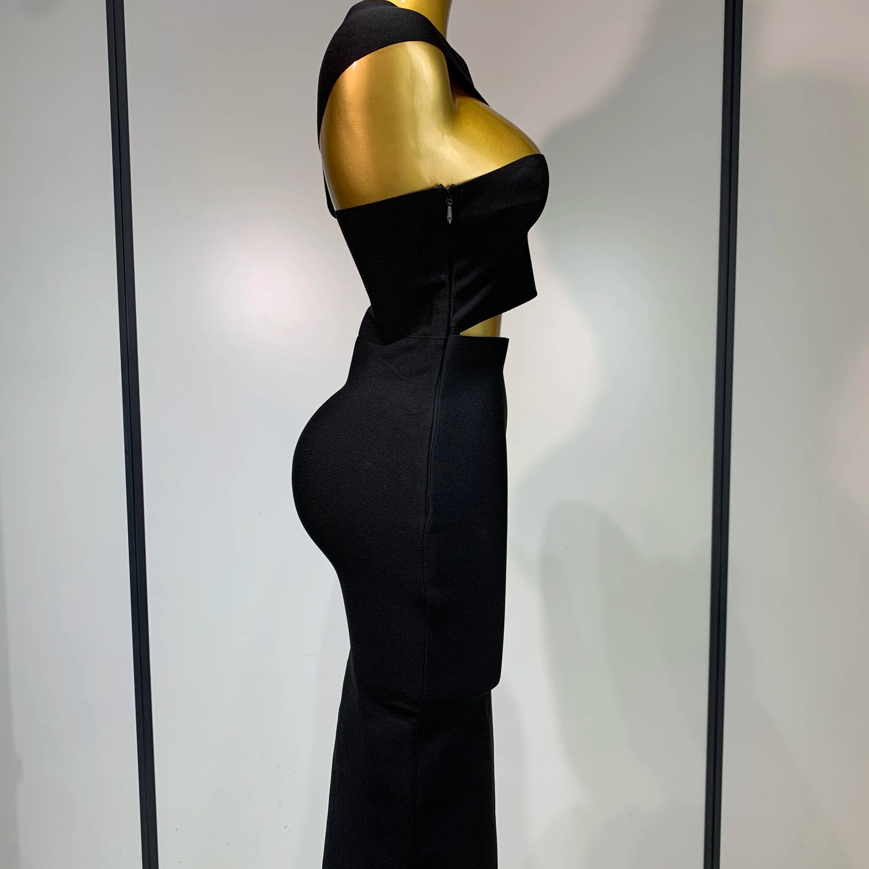 Bandage Dresses for Women 2025 Black Bodycon Dress Evening Party Celebirty Elegant Sexy Cut Out Midi Birthday Club Dresses