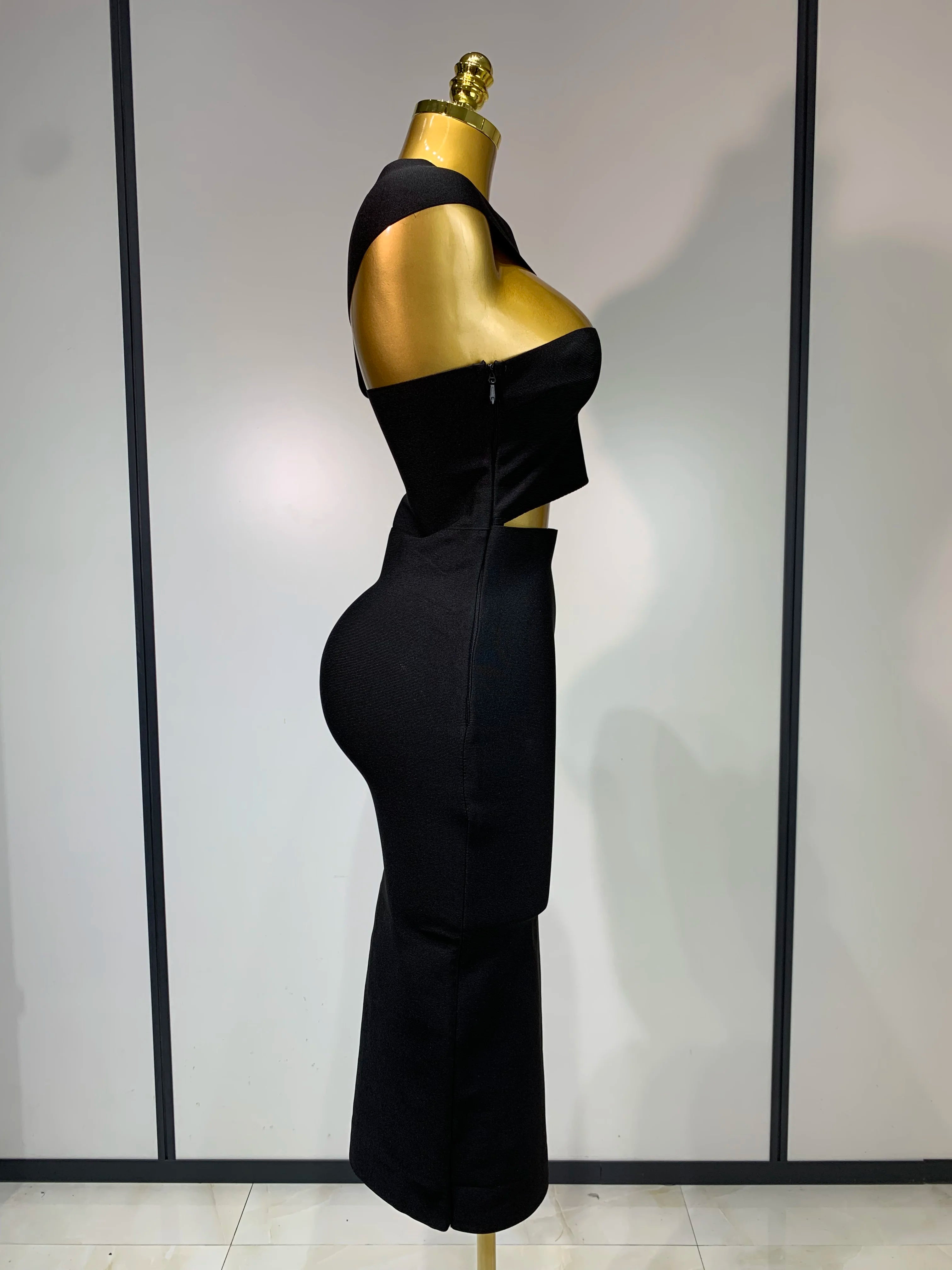 Bandage Dresses for Women 2025 Black Bodycon Dress Evening Party Celebirty Elegant Sexy Cut Out Midi Birthday Club Dresses