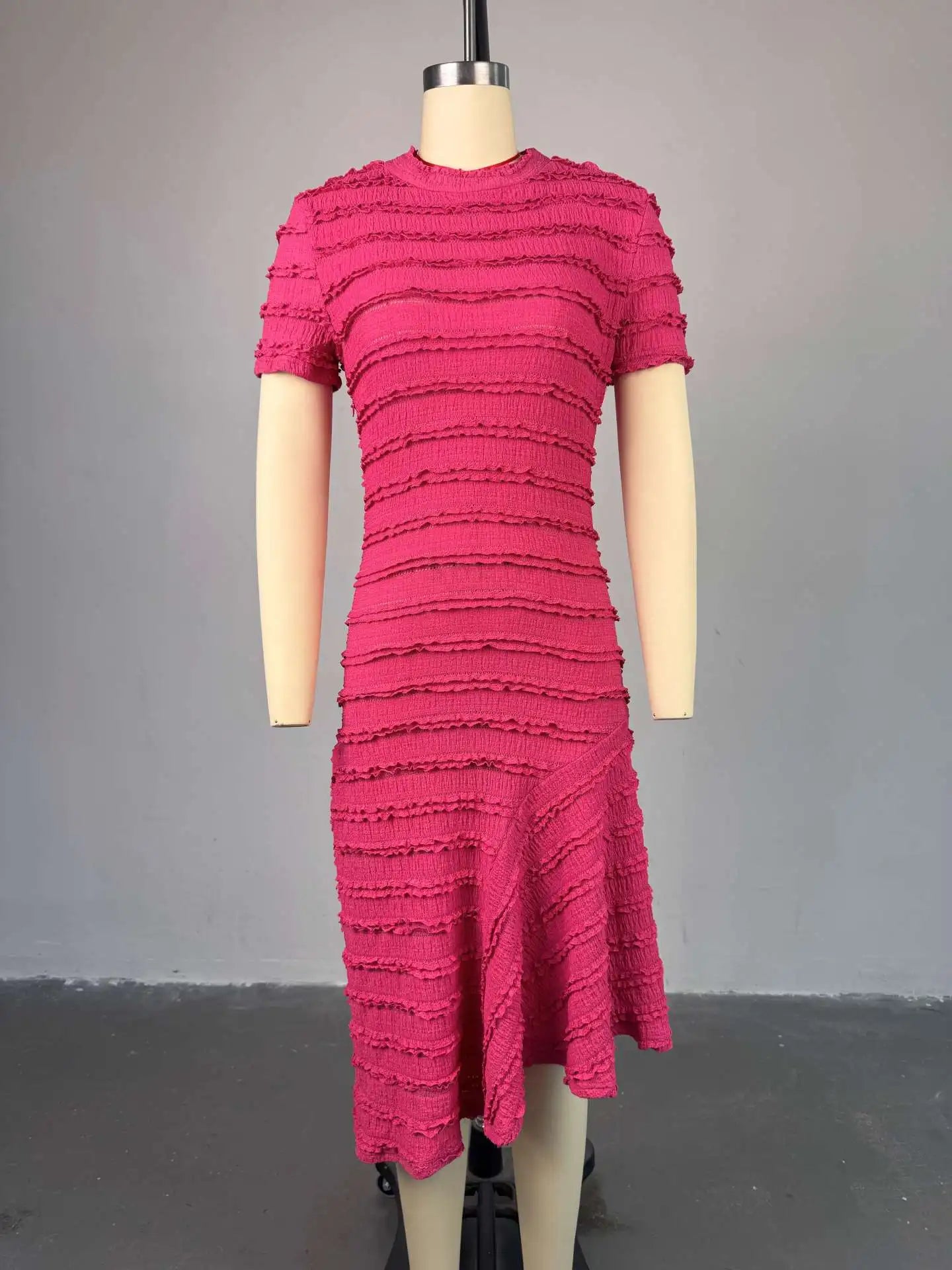 Women Short Sleeve O-neck Big Swing Elastic Dress 2025 Sweet Elegant Sexy Birthday Beach Night Party Vestidos Dresses