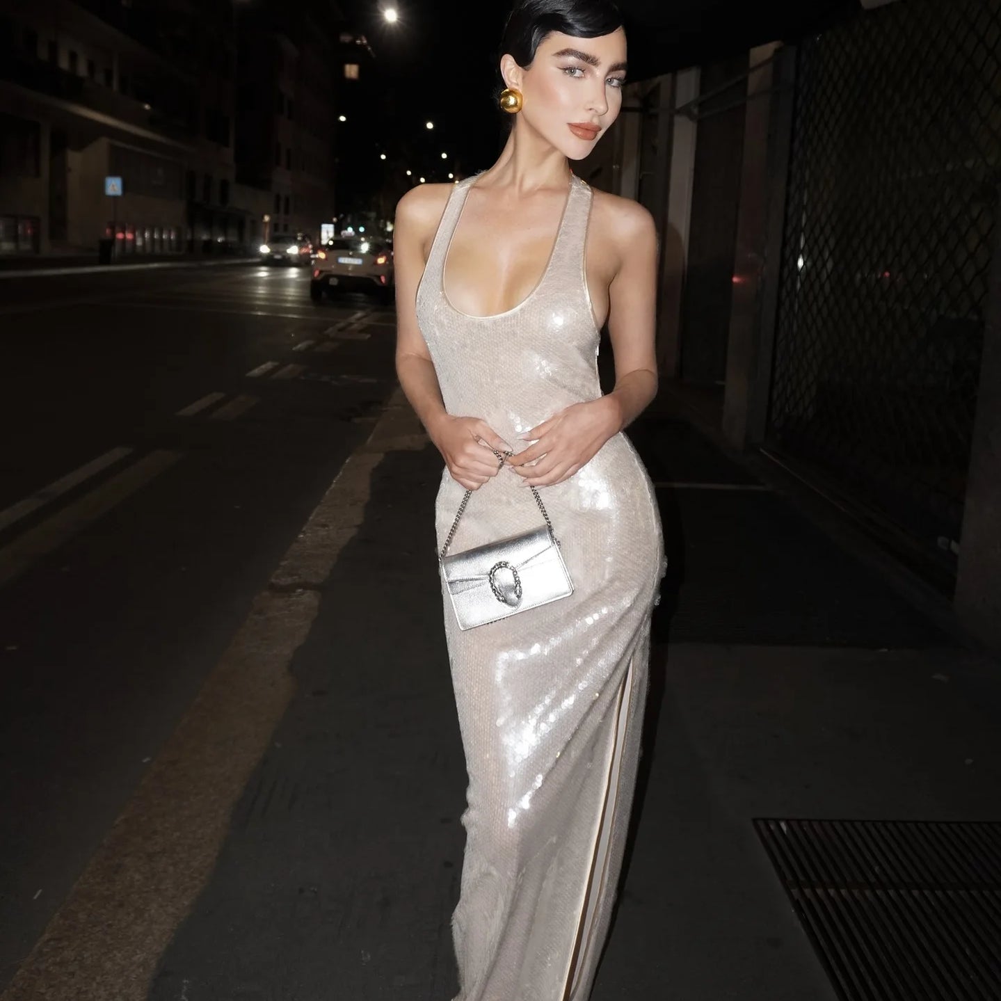2025 New Fashion Shinning Sequins Women Sexy Sleeveless O-Neck Bodycon Long Dress Celebrate Nightclub Party Bar Singer Outfit Champagne