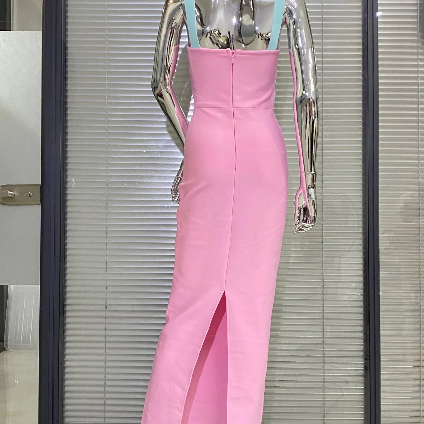 Women Sleeveless Sexy Strap Bodycon Bandage Long Dress Fashion Elegant Evening Party Celebrate Dress