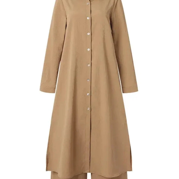 Summer Fashion Plus Size Women's New Matching Collection Elegant Loose Robe Wide Leg Pants Temperament Two Piece Set