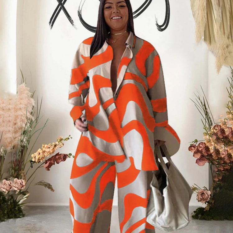 2 Piece Sets Outfits Loose T-shirt Long Pants Casual Elegant Woman Sets Female Fashion Suits Plus Size Dropshipping Wholesale