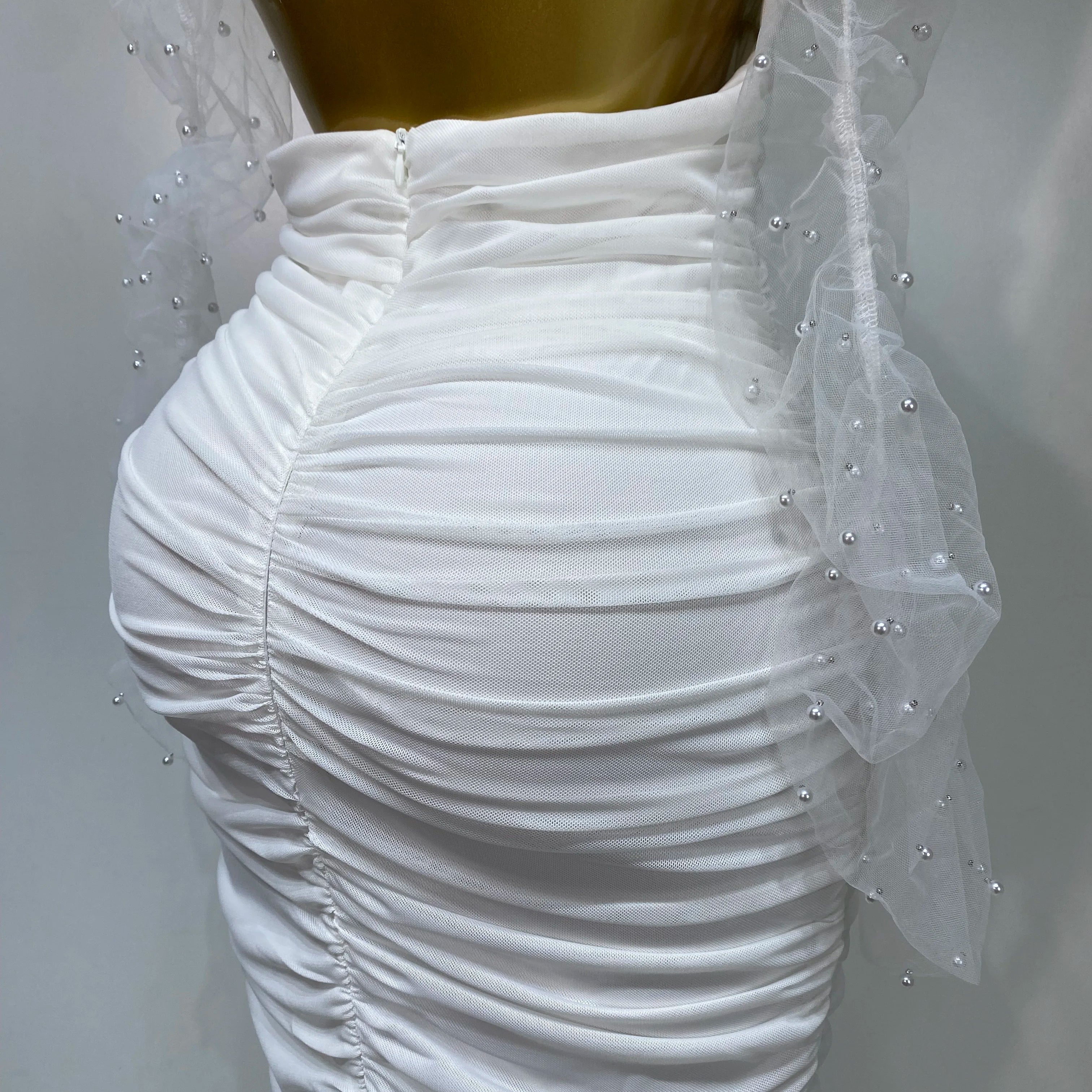 Women Sexy Cut Out Flower Pleated Bodycon Long Dress Celebrity White Elegant Evening Party Cocktail Luxury Birthday Dress