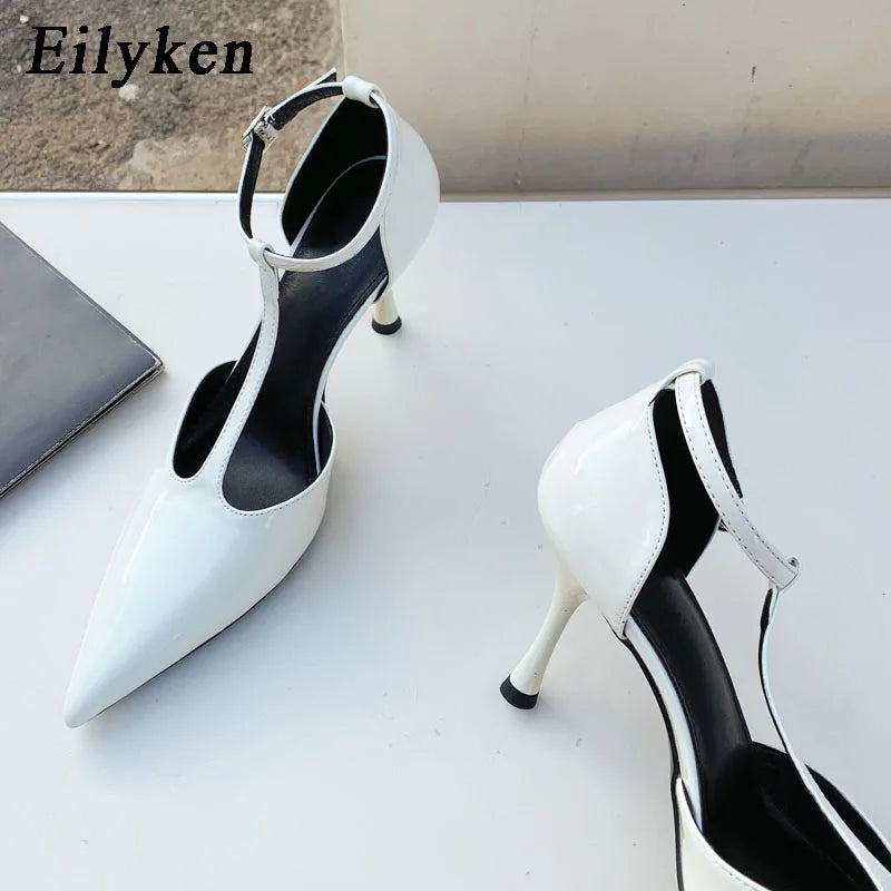 Eilyken Spring Autumn Brand Women Pumps Shoes Fashion Pointed Toe Ladies Elegant Hollow Out Sandals Zapatilla De Muje White