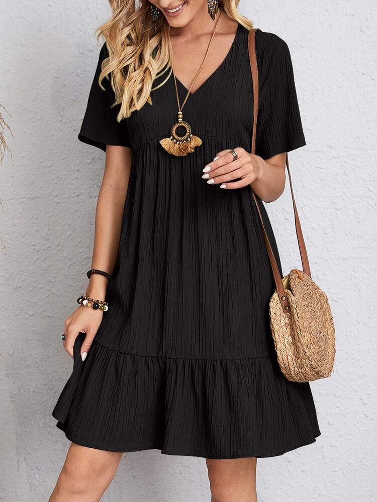 Women's Mini Dress 2024 Summer Casual O Neck Sleeveless A-line Dresses Female Fashion Holiday Beach Party Loose Dresses Vestidos EA04632-Black