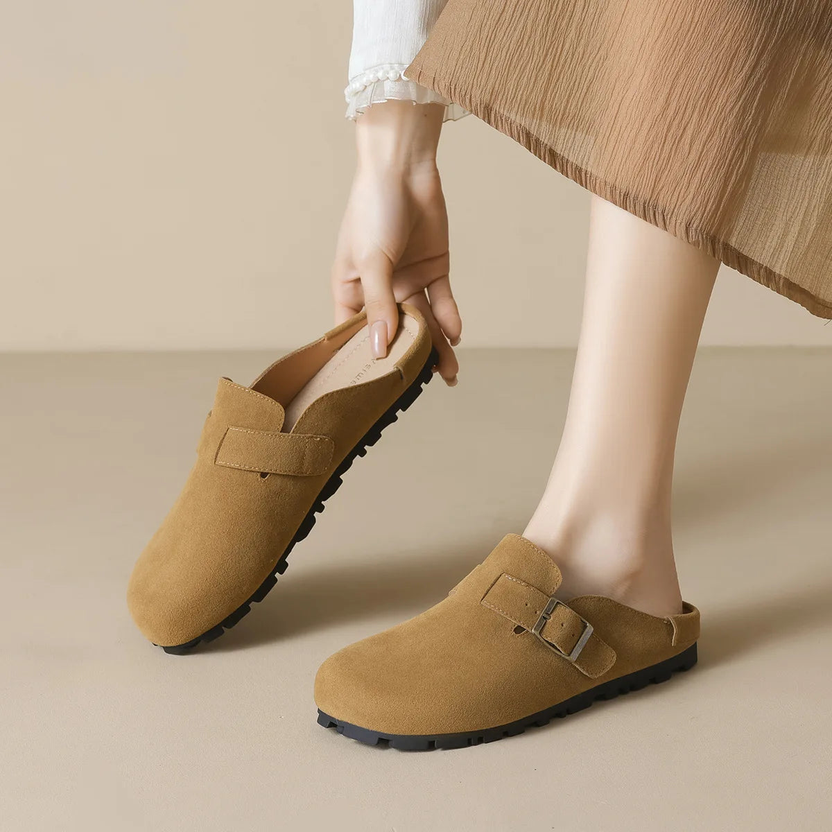 New spring women's outdoor shoes Mules Slippers Ladies' casual flat shoes Work shoes Boat shoes Large sizes 41-43