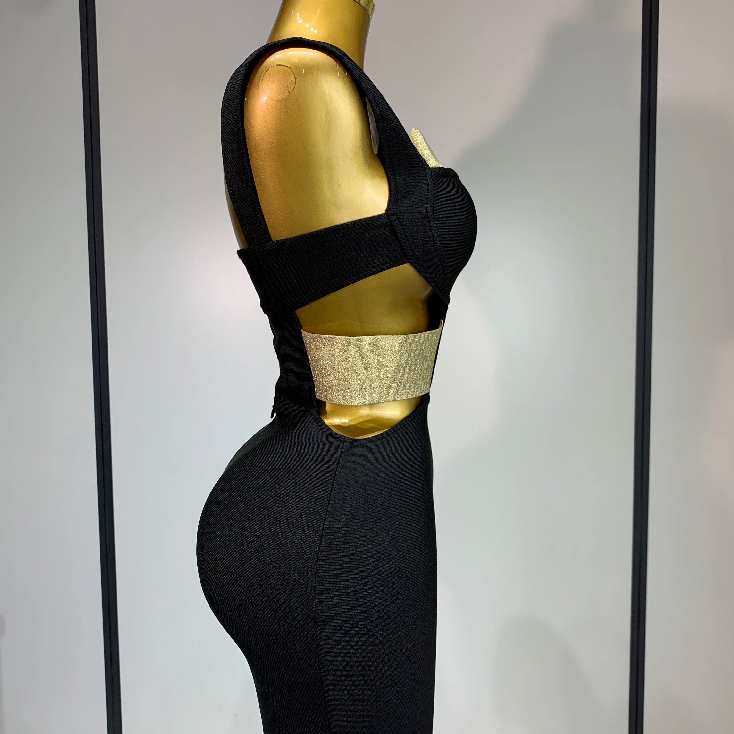 Luxury Birthday Dress Women Sexy Backless Black Bodycon Bandage Mini Dress Celebrate Birthday Evening Party Fashion Dress