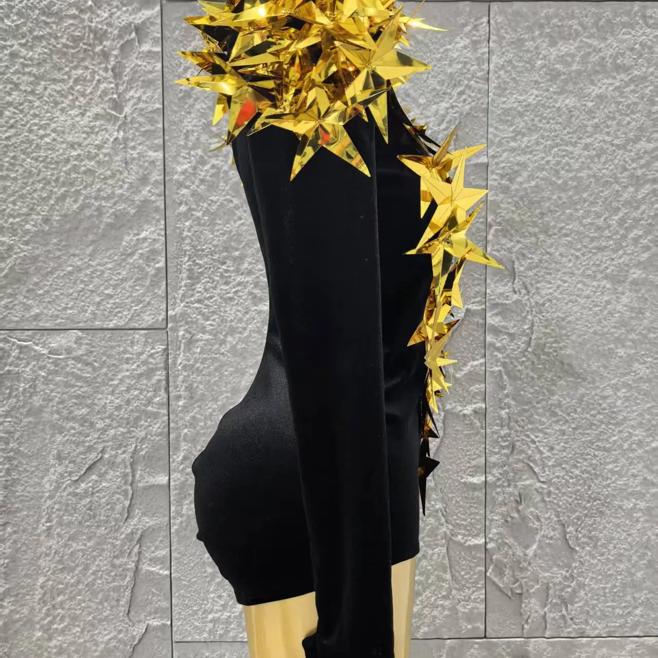 STOCK Shinning Star Sequins Women Long Sleeve Sexy High Stretch Bodycon Bodysuit Celebrate Bar Dancer Performance Costume