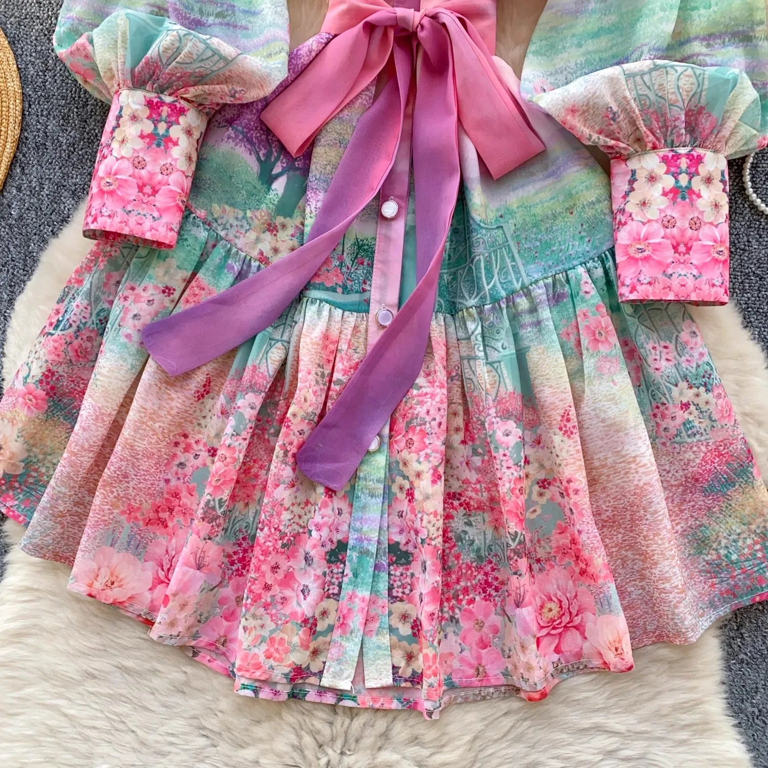 Summer Chiffon Dress Women Sexy Floral Print Ruffle Bandage Holiday Beach Sundress Casual Pink Halter A-line Short Dresses