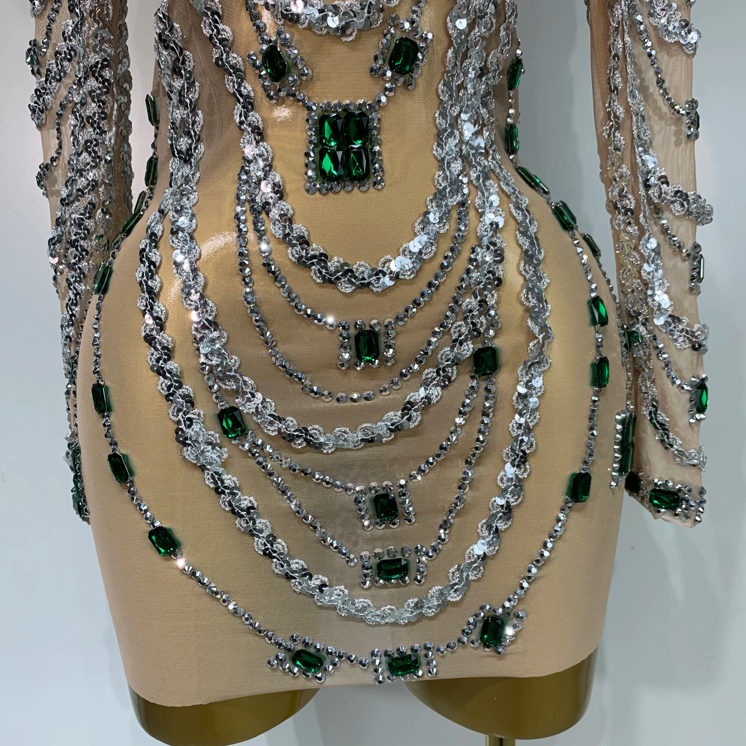 Women Luxury Sexy Turtleneck Sequins Diamonds Bodycon Mini Dress Evening Party Costume Bar Nightclub Stage Performance Clothing