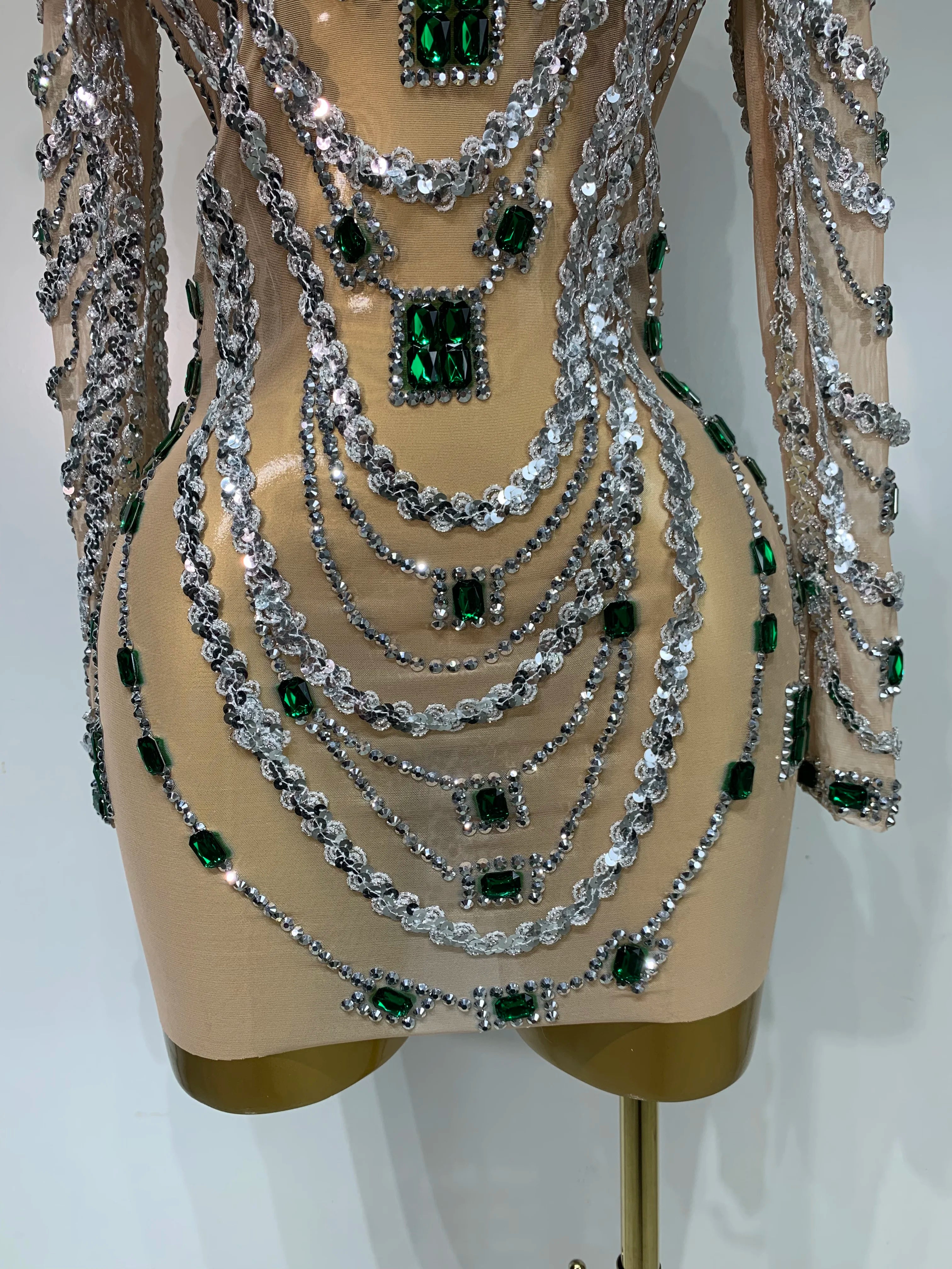 Women Luxury Sexy Turtleneck Sequins Diamonds Bodycon Mini Dress Evening Party Costume Bar Nightclub Stage Performance Clothing