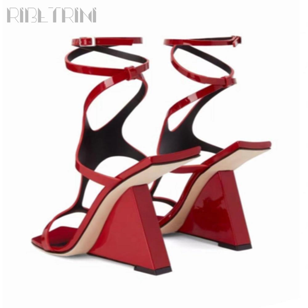 Women's Sandals Stranger High Heel Gladiator Shoes Brand Buckle Elegant Casual Rome Design Stylish 2024 New Sandals For Woman