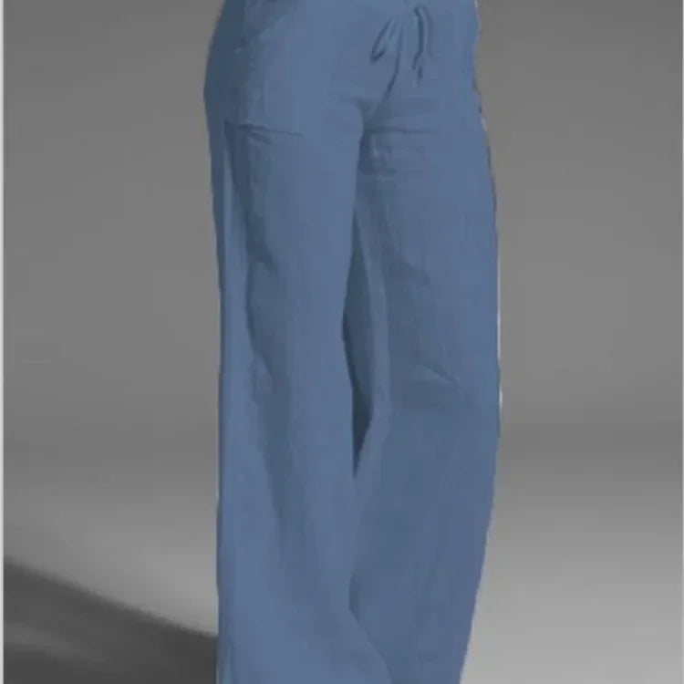 Summer Cotton Linen Women's Pants Oversize Black Wide-leg Pants Casual Pants Female Trendy Loose Fashion Trousers Ladies