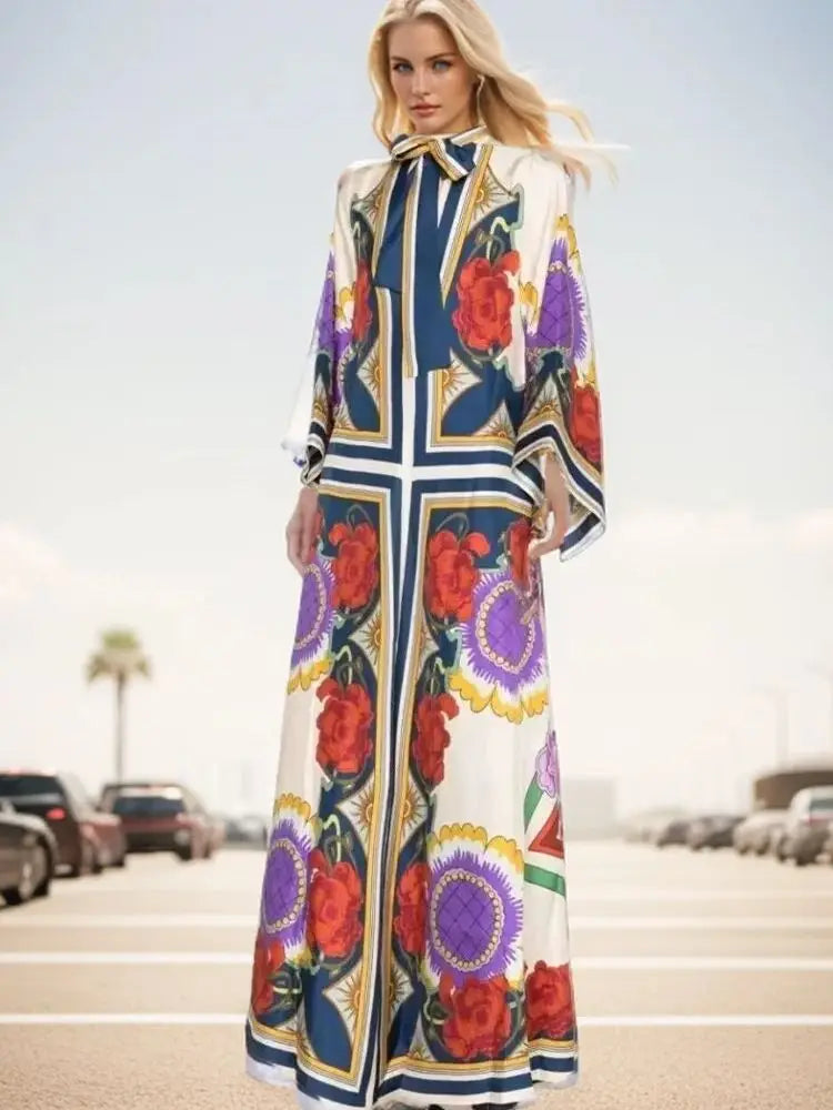 ZARATRAFnew summer women's silk texture printed trousers suit shirt bat shirt + positioning printed high waist trousers