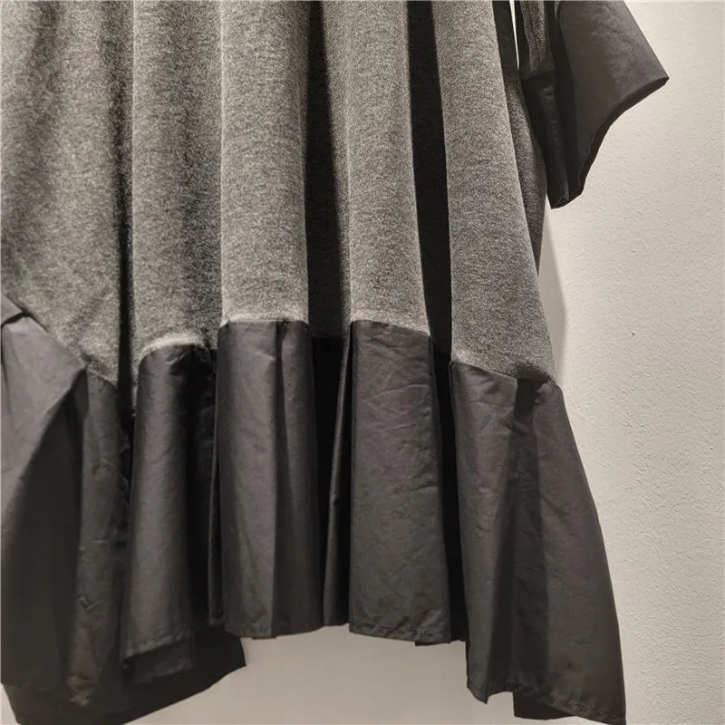 Autumn New Fashion Patchwork Contrast Color Dresses For Women Loose Elegant Mid-Length Dress Female Trendy 11A07718