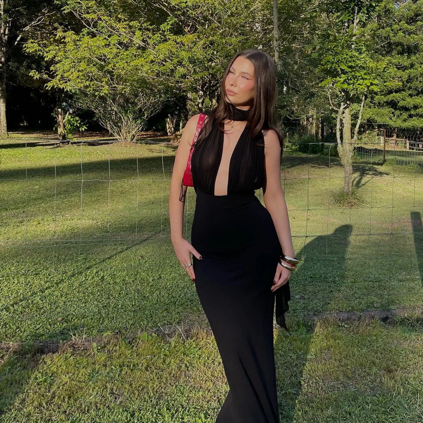 Long Ribbon Sexy V-Neck Sleeveless Halter Black Mini Ankle length Woman Birthday Party Dress Celebrity Evening Party Outfit