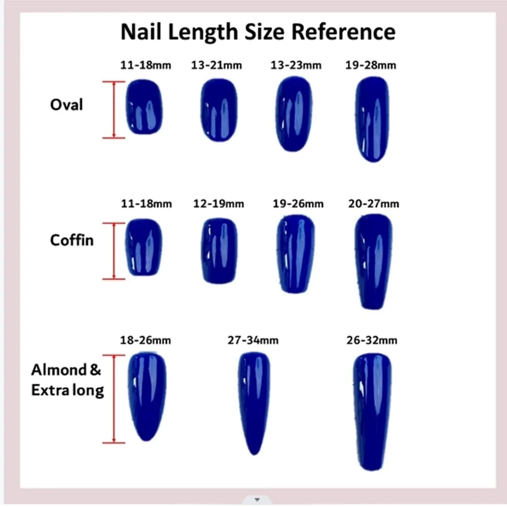 10Pcs Handmade Press on Nails Simple And Elegant Royal Blue Depth Gentle And Graceful Stick-on Nail Art Retro