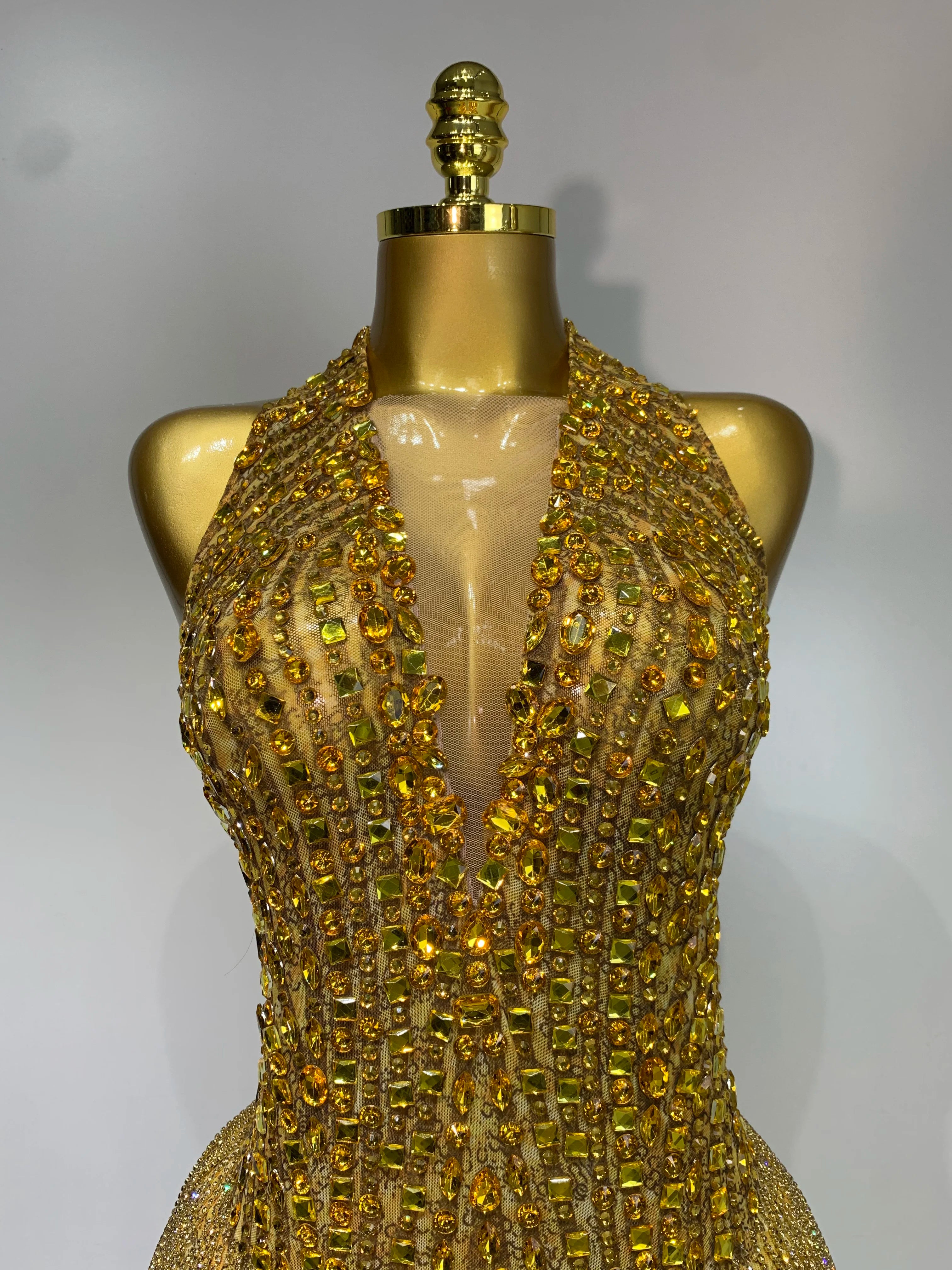 Women Sexy See Through Stretch Bodysuits Birthday Dancer Performance Wear Mesh Luxury Rhinestone Nightclub Hotwife Outfit