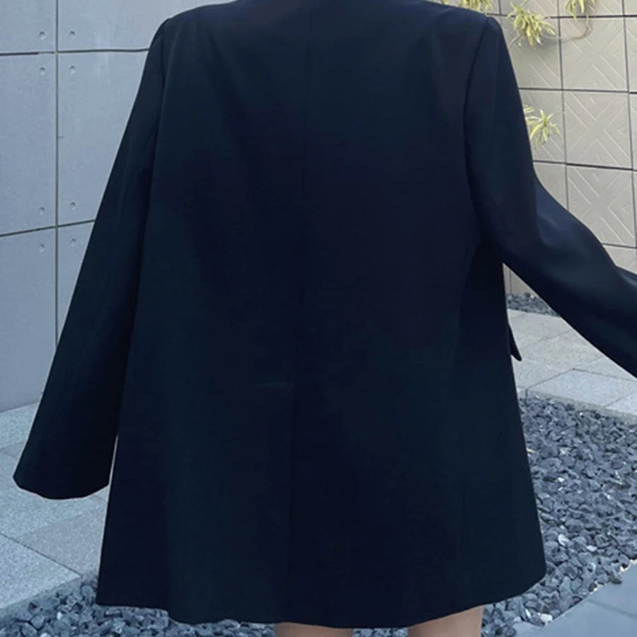 Fashion Spliced Appliques Elegant Jackets for Women Lapel Long Sleeves Patchwork Pocket Jacket Female Clothing New