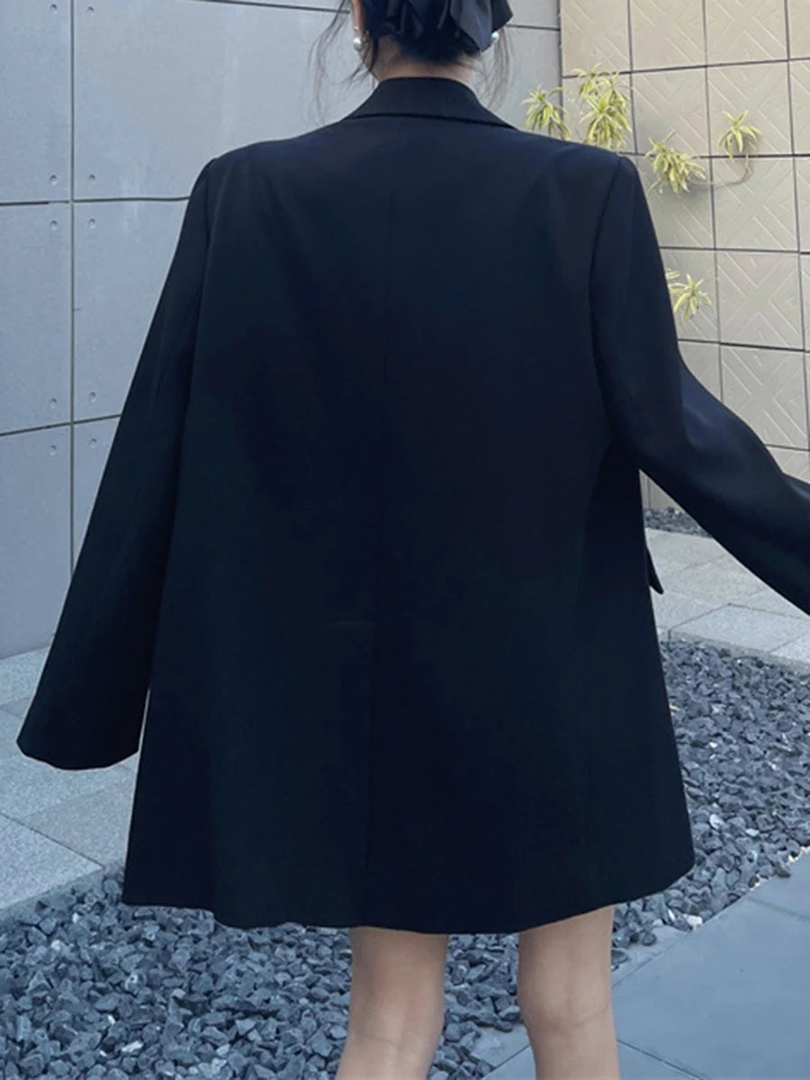 Fashion Spliced Appliques Elegant Jackets for Women Lapel Long Sleeves Patchwork Pocket Jacket Female Clothing New