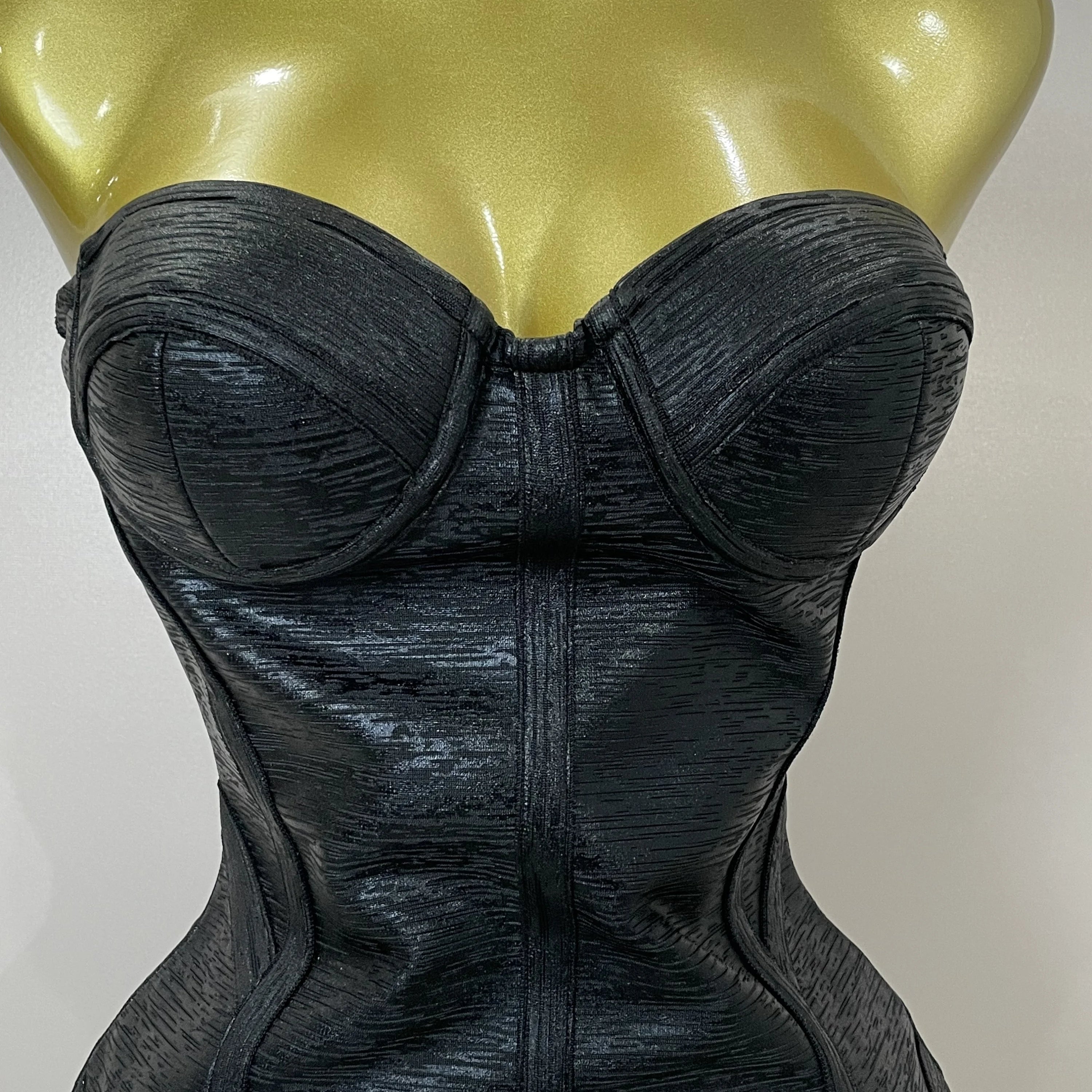 Sexy Strapless Gold Black Foil Color Bodycon Bandage Dress 2025New Women Fashion Celebrate Evening Party Luxury Birthday Dresses