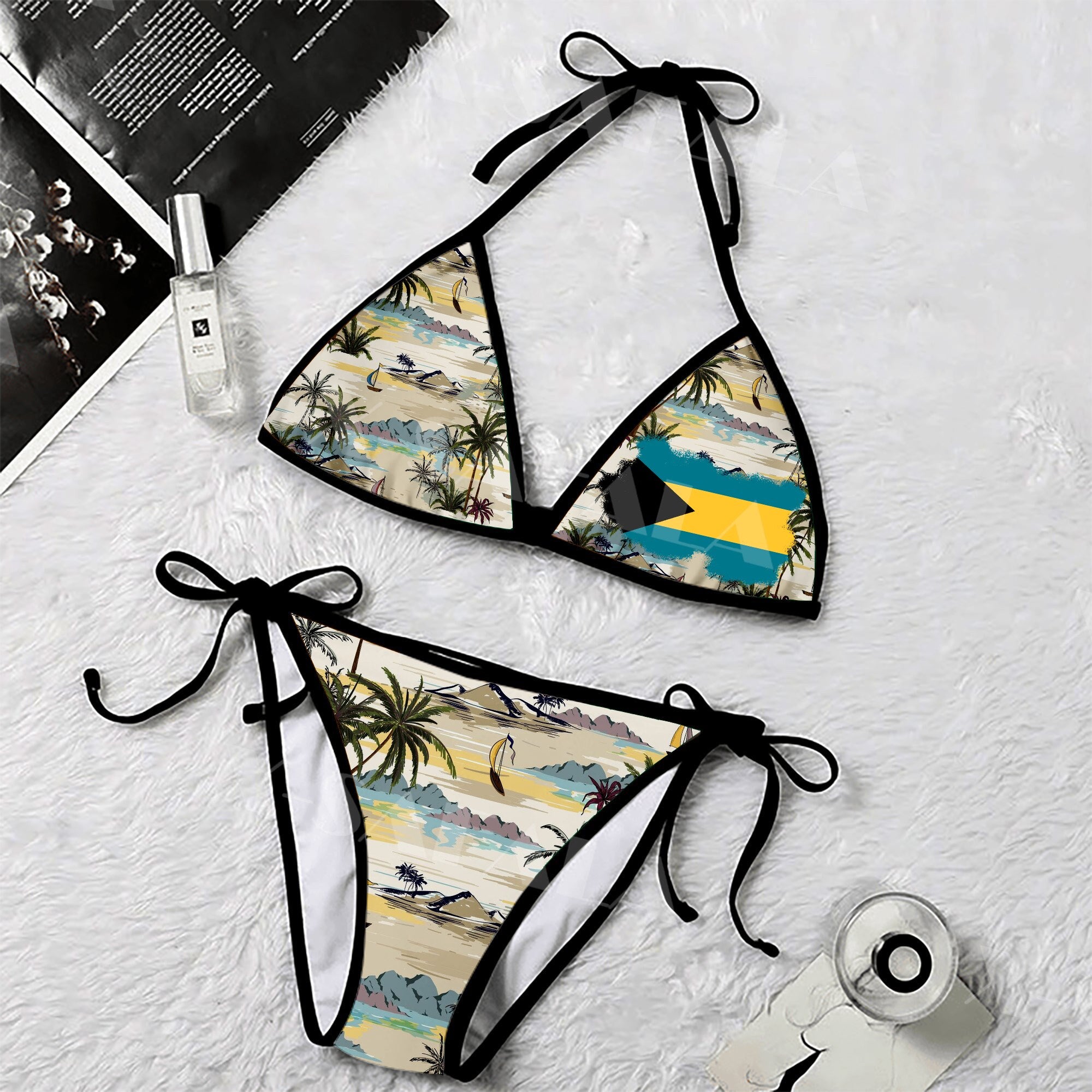 The West Indies Beautiful Bahamas Flag 3D Print Women Micro Bikini Set Summer Beachwear Sexy Beach Bathing Suits WE15