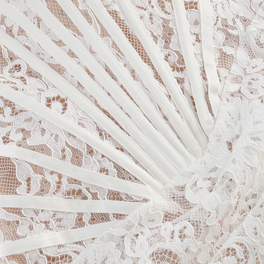 White Birthday Dress for Women Luxury Women's Dresses Lace Patchwork Elegant Evening Gowns Spring Woman Prom Clothing