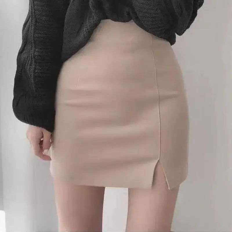 Skirts Women Split Elegant Office Ladies Spring Mujer Faldas Casual Hot Sale A-line Black Hot Sale Design Comfortable