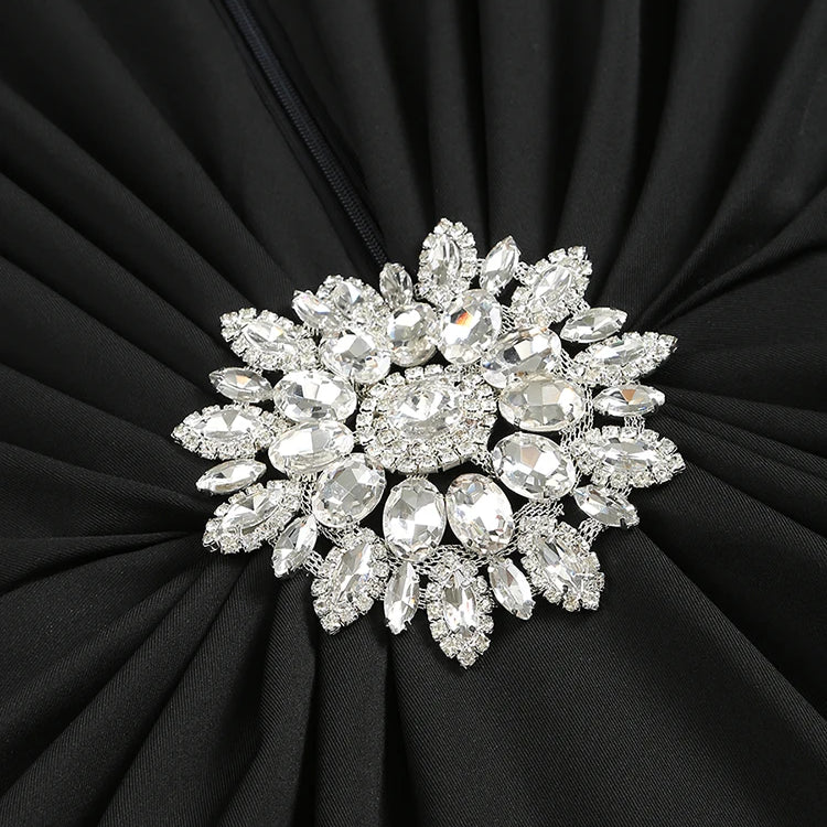 Black Maxi Dresses Women Sexy Deep V Neck Long Sleeves Gowns Runway Party Wear 2024 Spring New Fashion