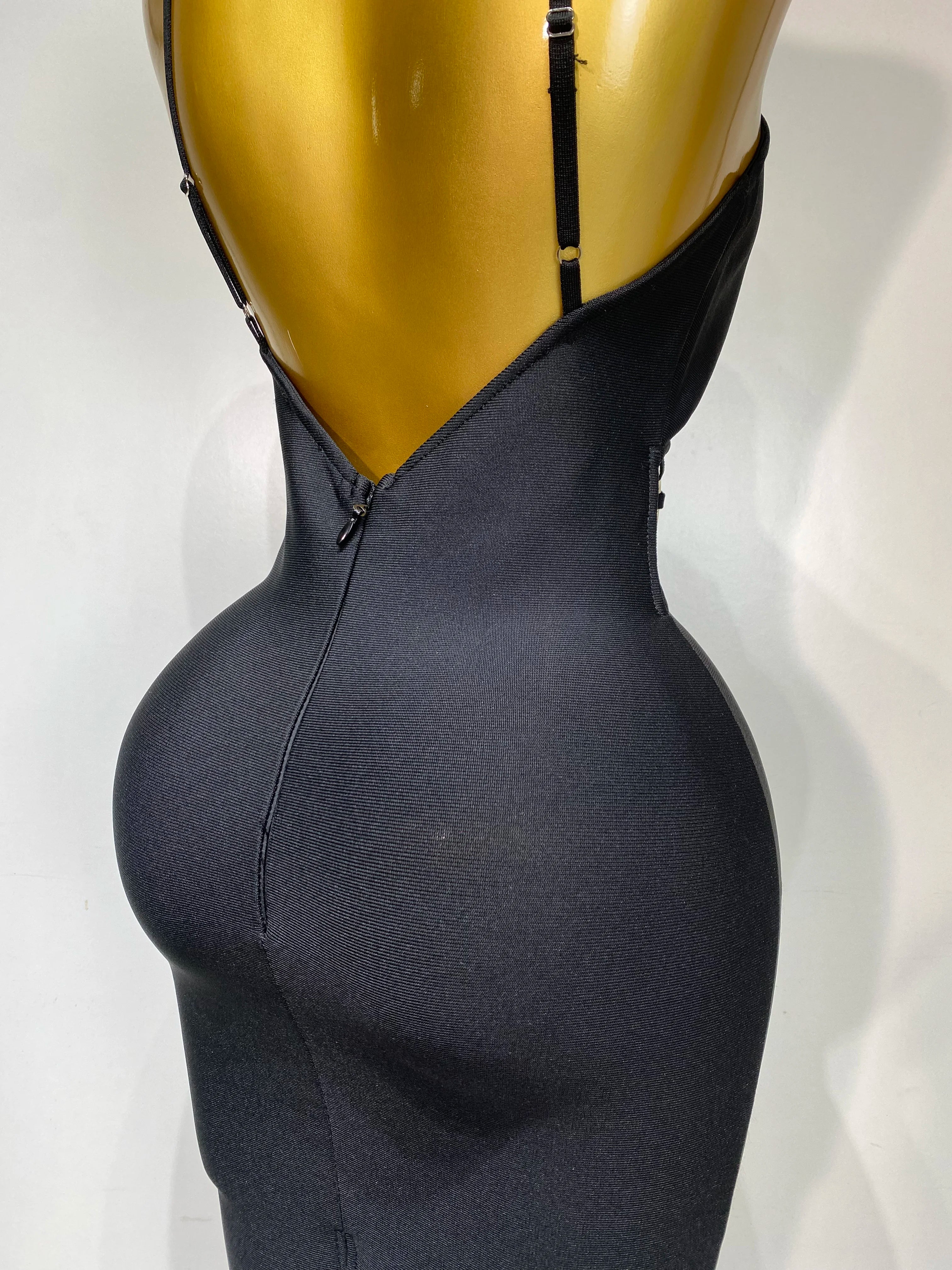 Women Sexy Backless Bodycon Bandage Dress Nightclub Party Evening Dress Luxury Birthday Cut Out Black Dresses