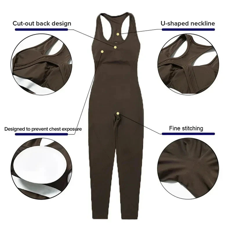 Gym Tracksuit Bodysuits for women Sexy Workout Set Fitness Bodysuit Siamese Sportswear Women Jumpsuit Soft One-piece Yoga Suits