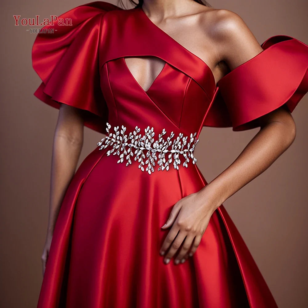 YouLaPan Fast Shipping Wedding Dress Belt Bridal's Belt Rhinestone Belt Wedding Bridal Sash Belt Silver Crystal Belt SH237