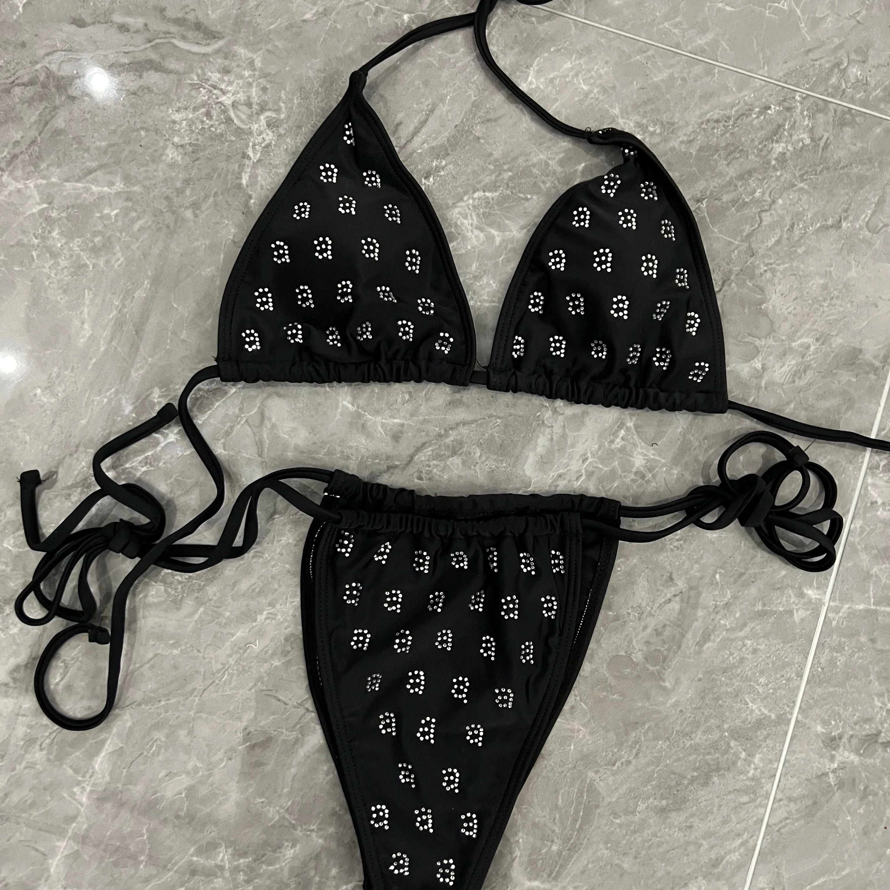 newest Fashion brand Women swimwears diamonds letters Swimwear Women swimsuits lady bikinis suits S M L XL Split body