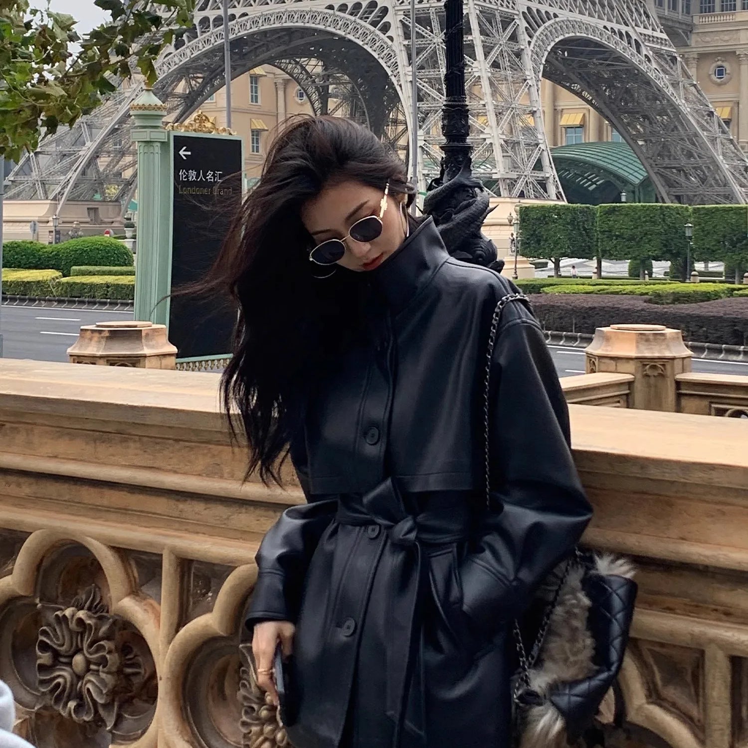 Lautaro Spring Autumn Black Soft Pu Leather Jacket Women Sashes Stand Collar Long Sleeve Elegant Luxury High Quality Clothing