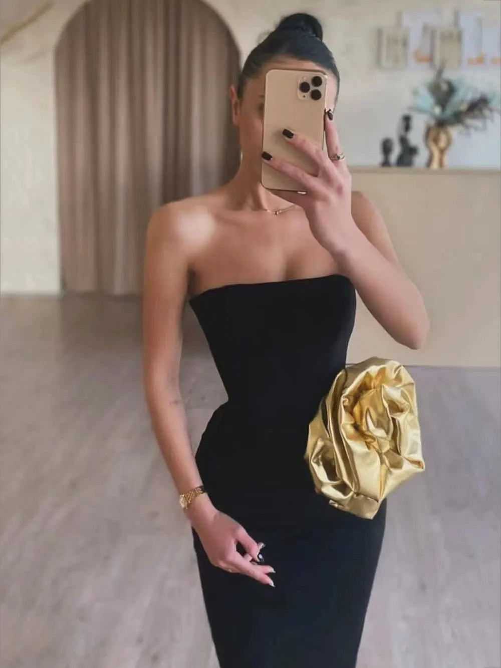 2025 Sexy Women's 3D Flower Decorative Bandage Dress Strapless Sleeveless Bodycon Off Back Long Dresses Evening Party Vestidos